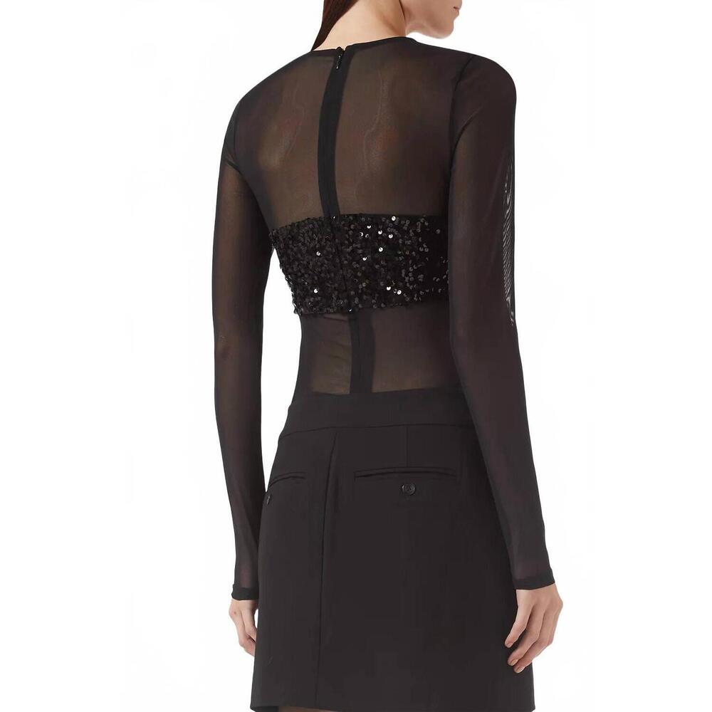 NEW MISHA callista sequin-embellished bodysuit in black - Picture 2 of 4